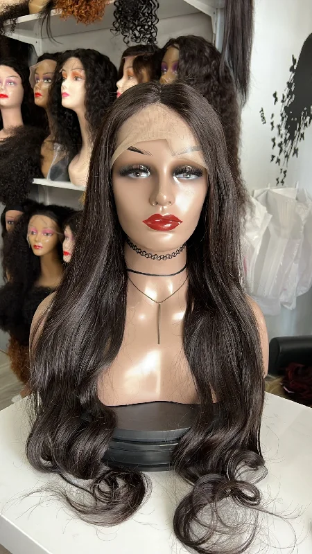 Human - hair wig with a side - part for a more flattering appearanceLovelyn