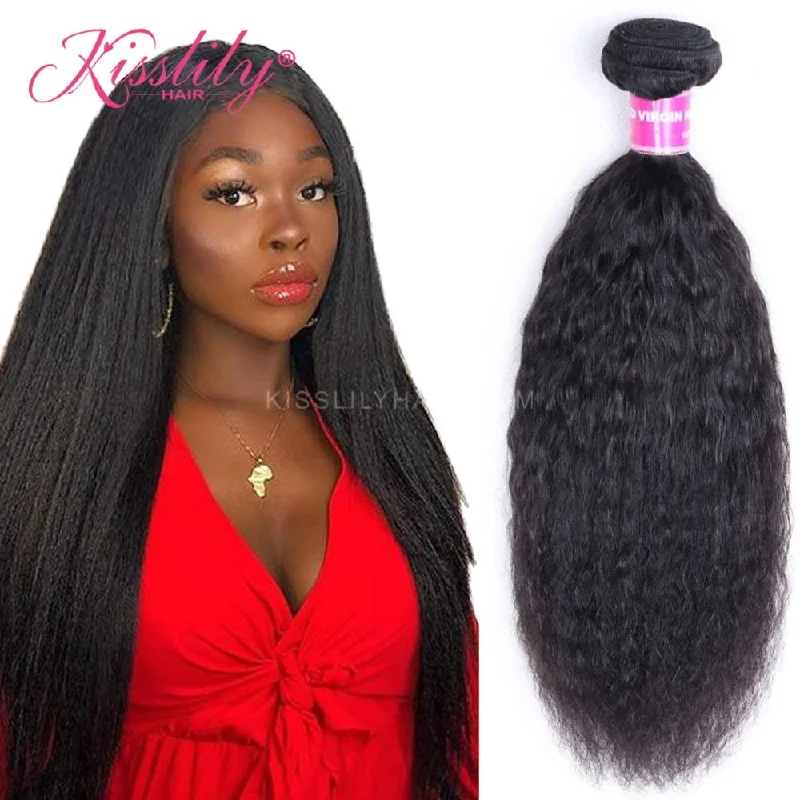 Long - length braided wigs for a glamorous and voluminous styleKisslily Hair 1 PC Yaki Straight Indian Virgin Bundle [WEFT05]