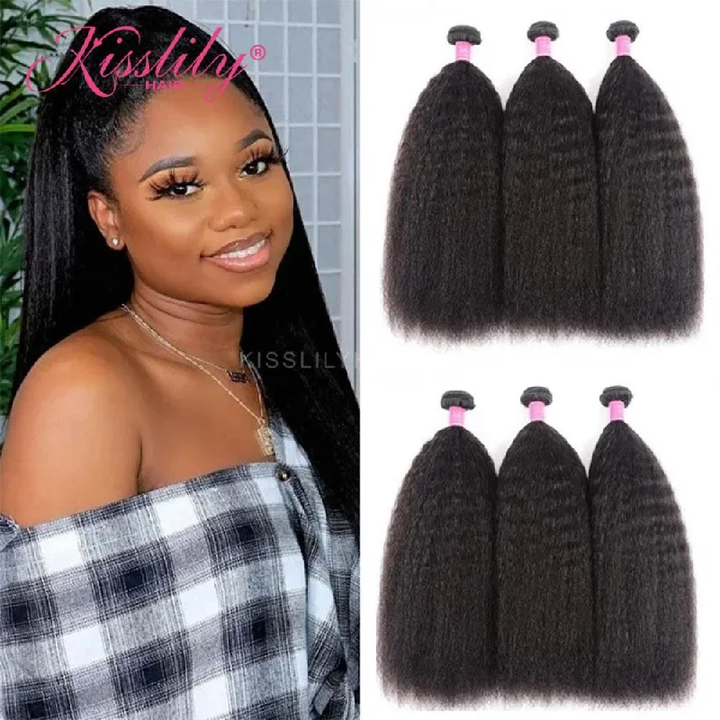 Bob - length braided wigs for a short and sassy lookKisslily Hair 3 PCs Yaki Straight Indian Virgin Bundle [WEFT21]