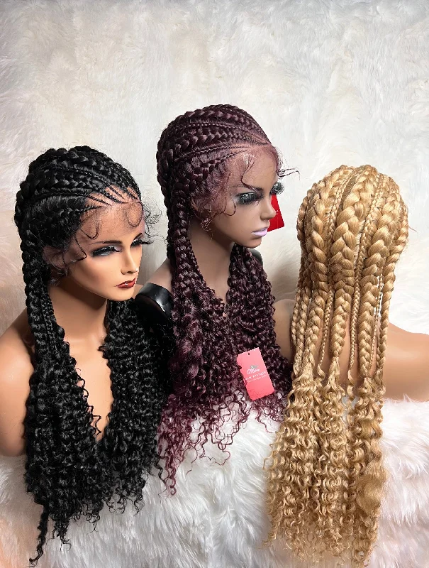 Braided wigs for a formal event with a sophisticated designLACE Front Braid Units