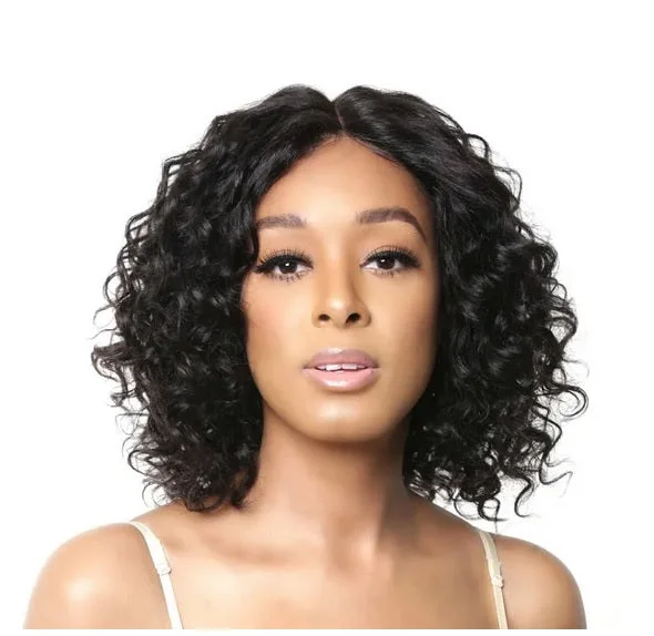 Human - hair wig with a wispy fringe for a soft and feminine lookLaflare 100% Human Hair Virgin Remy Brazilian Lace Front Wig ANEMONE