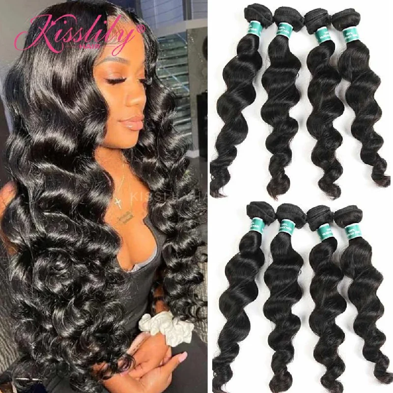 Kinky braided wigs with a tight curl pattern for authenticityKisslily Hair 4 PCs Loose Wave Indian Virgin Bundle [WEFT30]