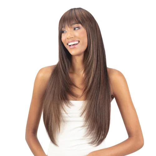 Human - hair wig with a pre - plucked hairline for a more natural lookModelModel Human Hair Blend Wig Clair BB-006