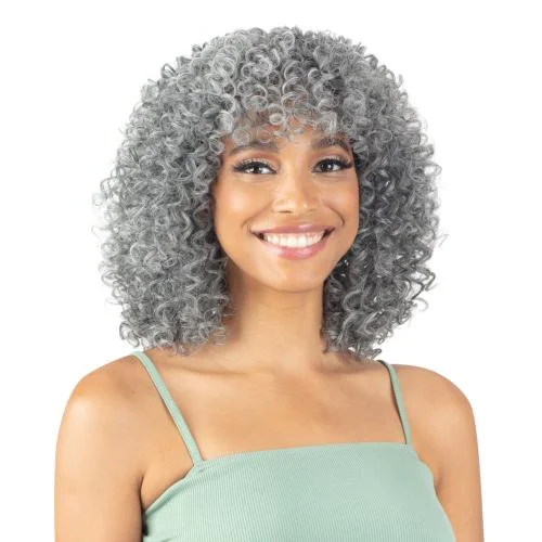 Human - hair wig in a jet - black color for a classic and timeless lookModelModel Human Hair Blend Wig Clair BB-008