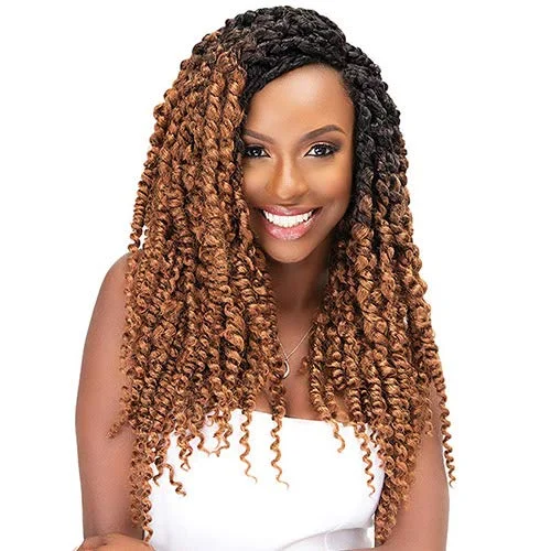 Heat - resistant braided wigs for styling flexibilityMULTI PACK DEALS! Janet Collection Synthetic Hair Crochet Braids NALA TRESS Boho Twist Braid 18" (5-PACK, 1B)