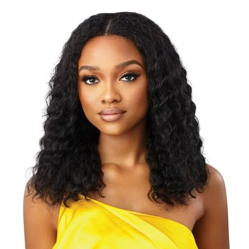 Human - hair wig with a curly texture for a bold and stylish choiceMy Tresses Gold Label Unprocessed Human Hair U Part Leave Out Wig HH-Peruvian Wave 18"