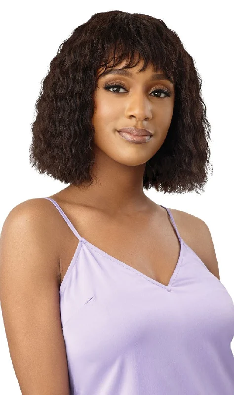 Human - hair wig in a jet - black color for a classic and timeless lookMy Tresses Purple Label 7A Unprocessed Human Hair Wig Rashina