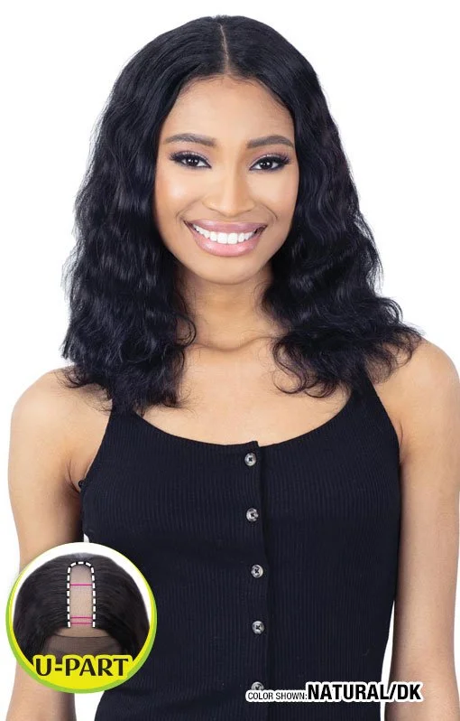 Human - hair wig with a silk - base cap for a comfortable and smooth feelNaked Nature 100% Human Hair Tru-2-U Part Wig TRU-BODY WAVE