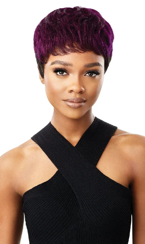 Malaysian - human - hair wig with a smooth and silky textureOutre Fab&Fly™ Human Hair Full Cap Wig Color Queen - Esme