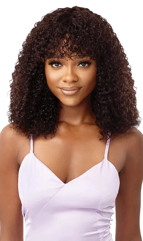 Human - hair wig with a straight texture for a sleek and minimalist lookOutre My Tresses Purple Label 100% Unprocessed Human Hair Full Cap Wig HH Erisella