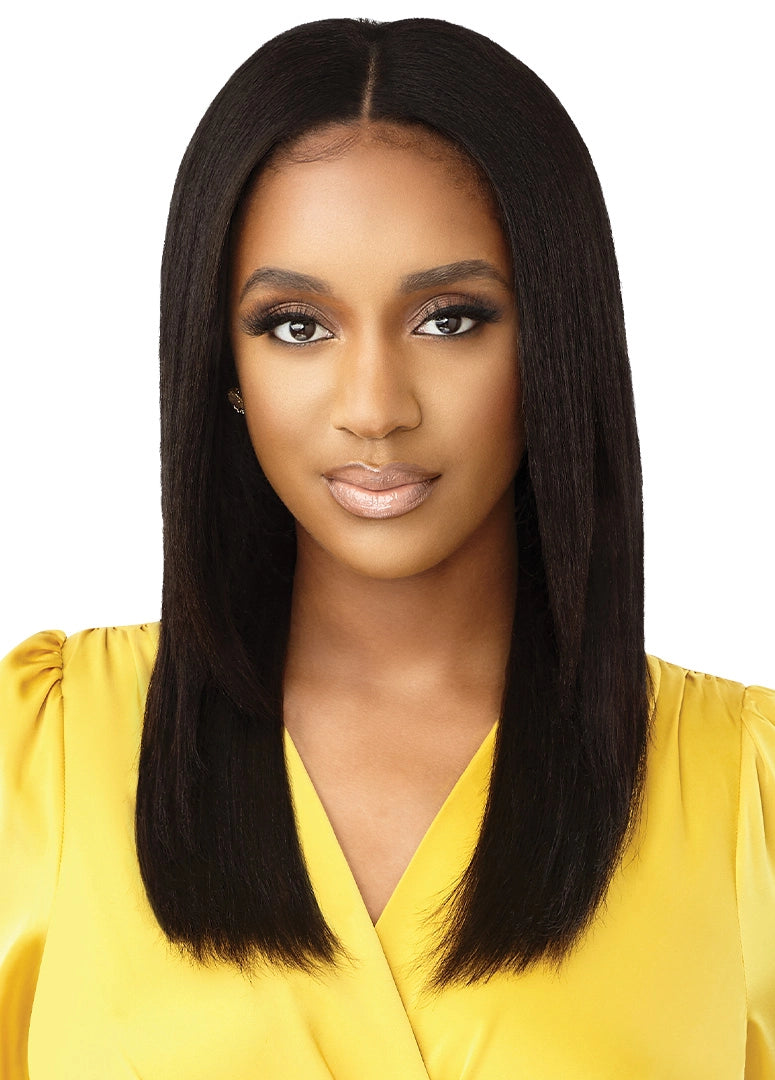 Human - hair wig with a silk - base cap for a comfortable and smooth feelOutre MyTresses Gold Label Leave Out Wig HH Dominican Straight 20"