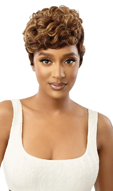 Human - hair wig with a side - part for a more flattering appearanceOutre Premium Clipper Cut Duby 100% Human Hair Pixie Short Wig HH - Sayra