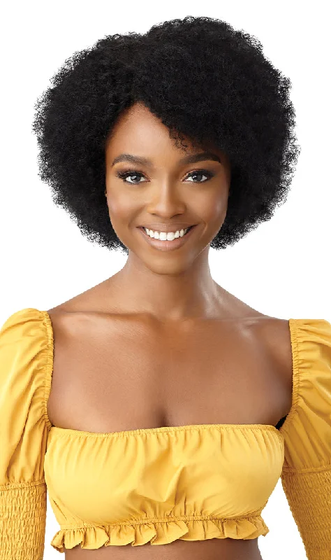 Virgin - human - hair wig with a natural - looking texture for a luxurious feelOutre The Daily Wig 100% Human Hair Lace Part Wig HH Natural Afro