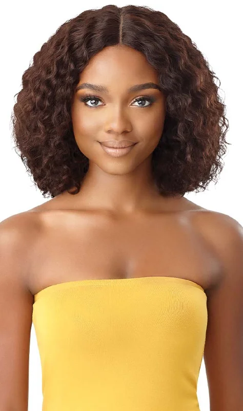 Adjustable - cap human - hair wig for a comfortable fitOutre The Daily Wig 100% Unprocessed Human Hair Wet N Wavy Natural Deep 12"