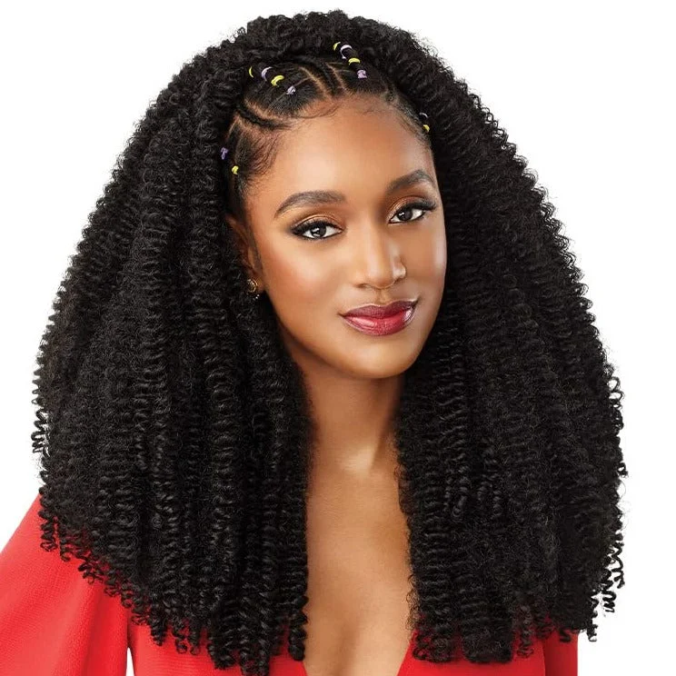 Bohemian - style braided wigs with added beads and accessoriesOutre Xpression Twisted Up Springy Bohemian Twist 3X 16"