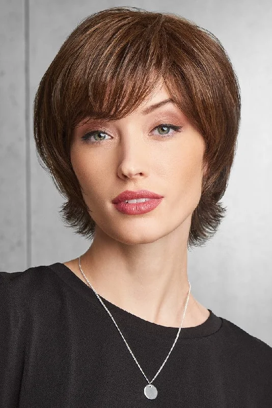 Lace - front bob wig for a seamless hairlineSale - Hairdo Wigs Toppers - Top It Off with Fringe - Color: Chestnut (R10)