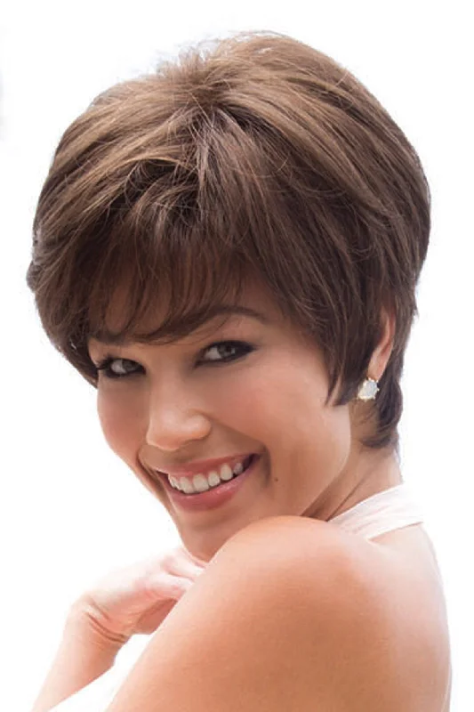 Bob wig made from high - quality synthetic fibersSale - Noriko Wigs - Megan #1607 - Color: Marble Brown