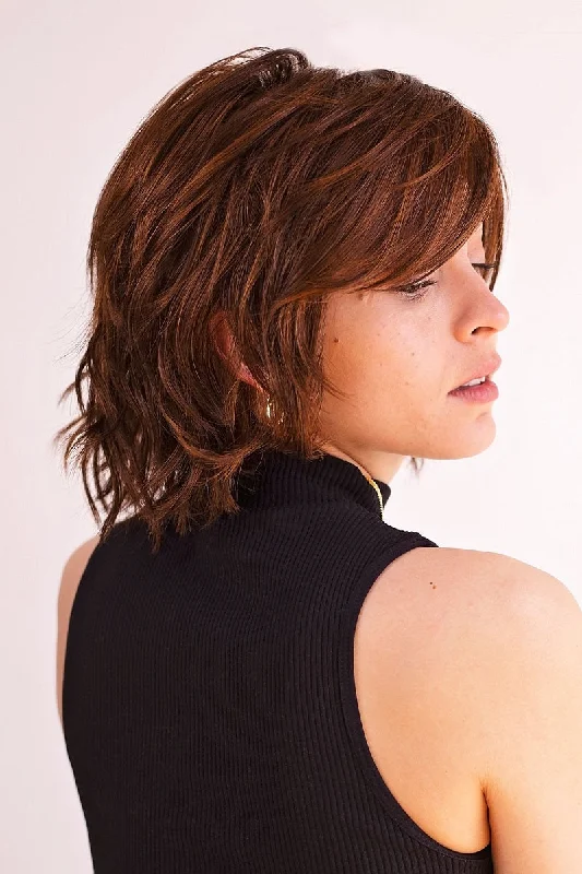 Lace - front bob wig for a seamless hairlineSale - Tony of Beverly Wigs - Starly - Color: Hot Cocoa