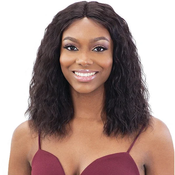 Human - hair wig with a wavy texture for a beachy and relaxed lookShake-N-Go Naked Brazilian Natural 100% Human Hair Lace Part Wig AMIRA