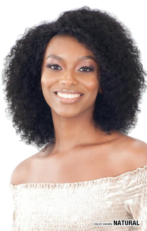 Human - hair wig with a wavy texture for a beachy and relaxed lookShake N Go Freetress Naked Nature Wet & Wavy Glow Deep *COLOR NATURAL ONLY*