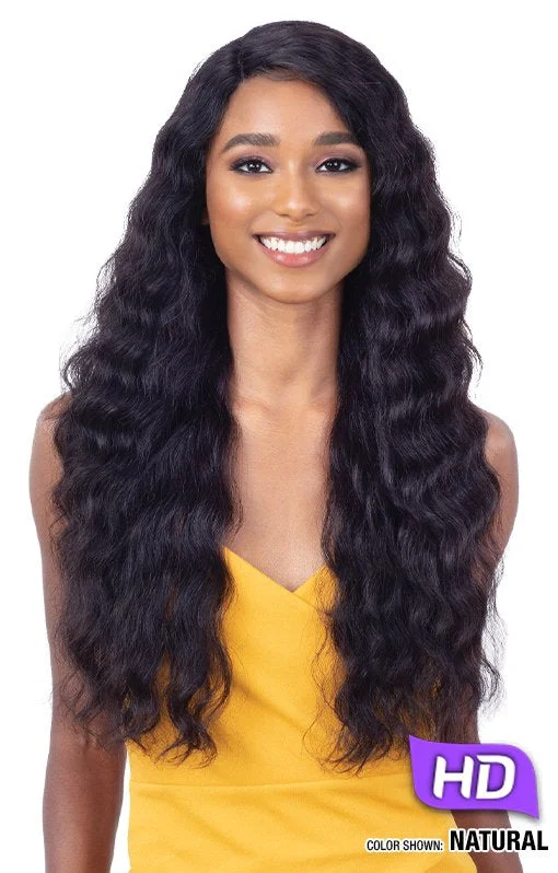 Human - hair wig with a straight texture for a sleek and minimalist lookShake-N-Go girlfriend 100% Virgin Human Hair HD Lace Front Wig Loose Deep 24