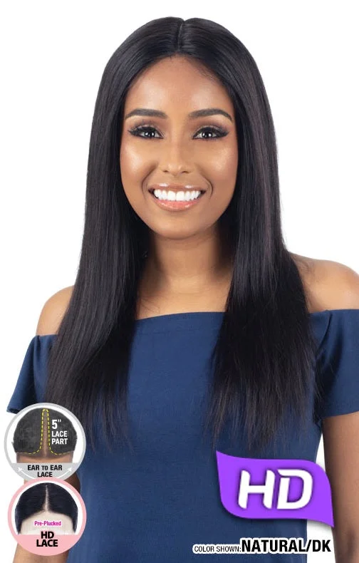 Human - hair wig with a 180 - density for a full and thick appearanceShake-N-Go girlfriend 100% Virgin Human Hair HD Lace Front Wig STRAIGHT 22