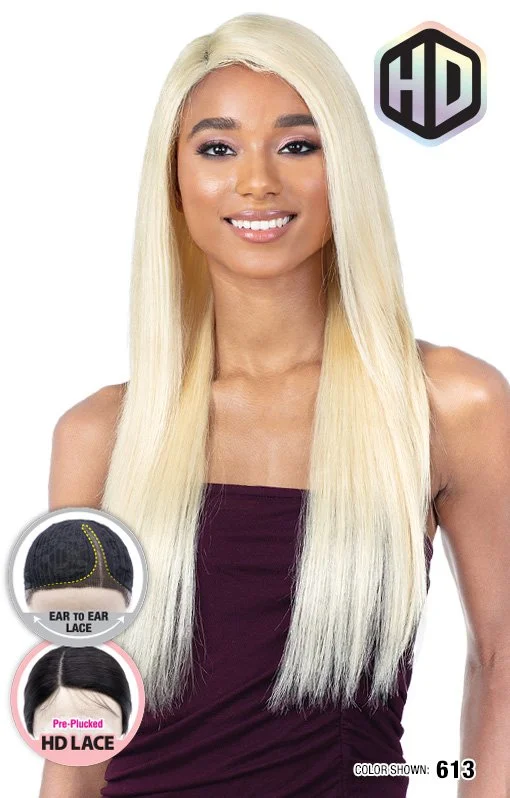 Brazilian - human - hair wig with a full and voluminous lookShake-N-Go girlfriend 100% Virgin Human Hair HD Lace Front Wig STRAIGHT 24