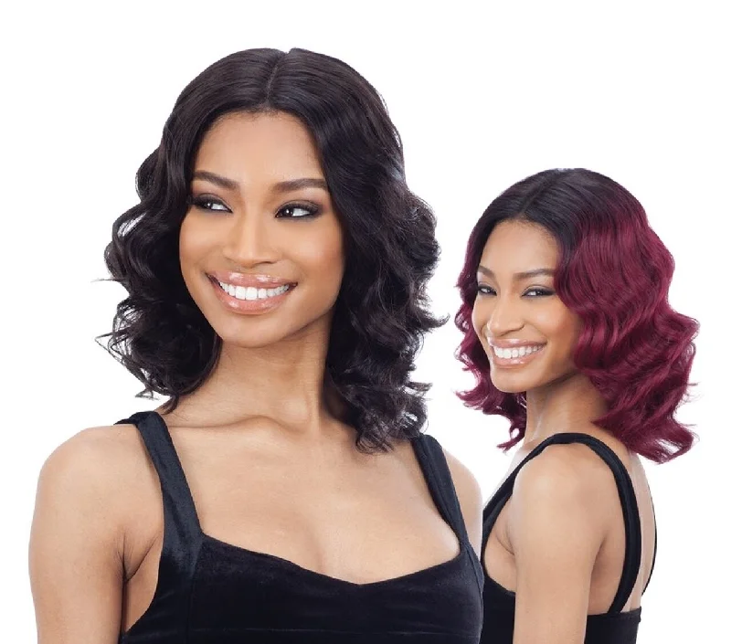 Human - hair wig with a natural - looking root for a more realistic lookShake-N-Go Naked Brazilian Natural 100% Human Hair Lace Front Wig DELILAH