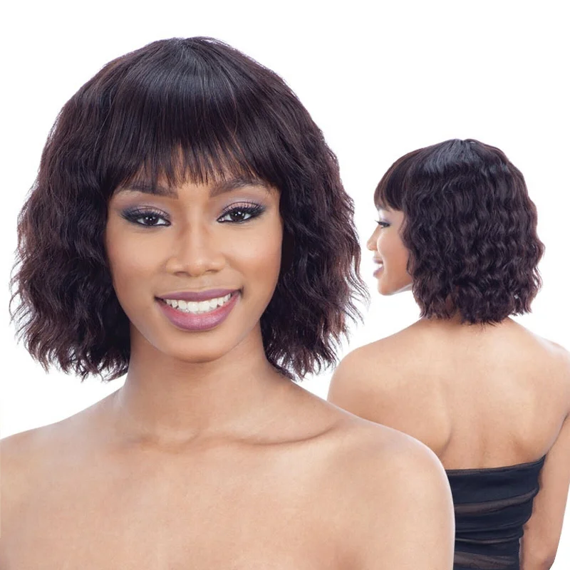 Human - hair wig with a side - part for a more flattering appearanceShake-N-Go Naked Brazilian Natural 100% Human Hair Premium Wig TRINITY