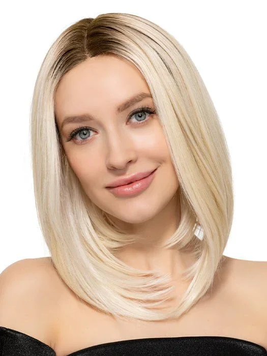 Short - bob wig for a super - sleek and minimalist styleShoulder Length Straight Bob Rooted 13 "×6＂Lace Frontal Synthetic Wigs By imwigs®