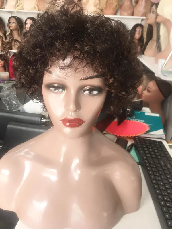 Human - hair wig with a curly texture for a bold and stylish choiceSisi Wig