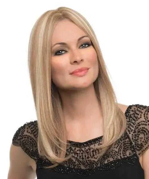 Human - hair wig with a middle - part for a classic and elegant styleSophia Human Hair Wig