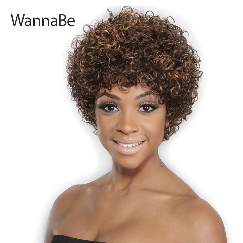 Human - hair wig in a jet - black color for a classic and timeless lookWannaBe 100% Human Hair Full Wig HW PRIMA