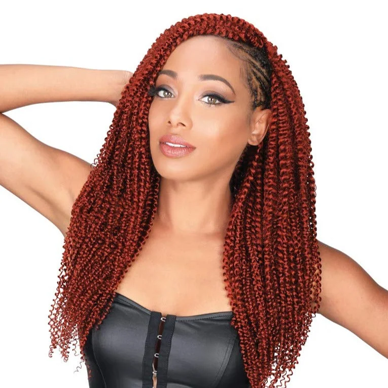 Braided wigs with a 180 - density for a full and thick appearanceZURY CROCHET BRAID SPRING TWIST 16"