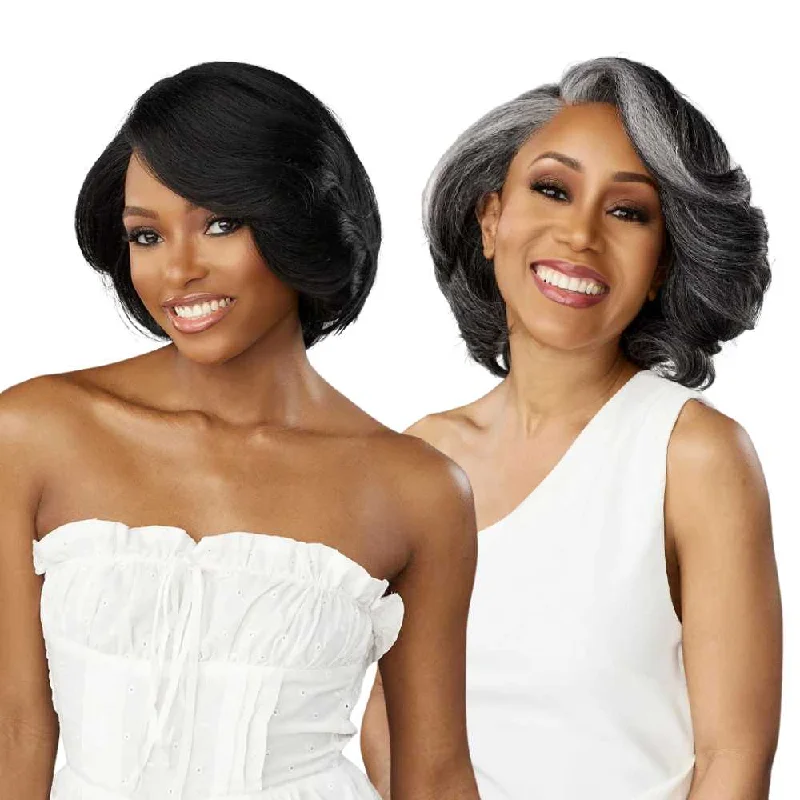 Bob wig with a blunt cut for a modern and edgy styleSensationnel Dashly HD Lace Wig Salt & Pepper - SP Unit 9